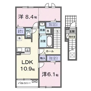 2LDKの間取り画像