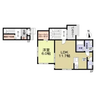 東京都中野区江原町1【アパート】の間取り