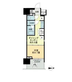 ライオンズ東京三ノ輪ミレス【9階】の間取り