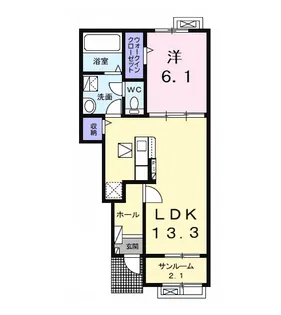 アルソーレ【1階】の間取り