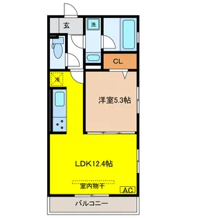 岐阜県岐阜市茜部大川2【アパート】の間取り