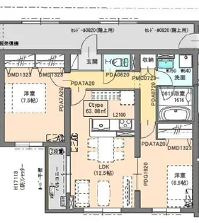 ● レゾナーレ W【1階】の間取り