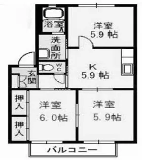 ディアス千原【2階】の間取り