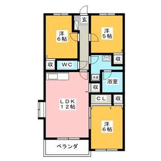 レアールヴェルジェA【2階】の間取り