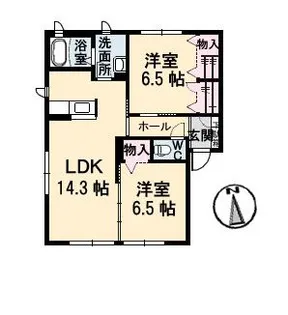 グランマストみくまり 弐番館【1階】の間取り
