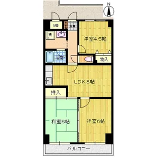 ツインビル野田第1【6階】の間取り