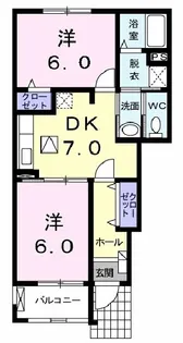 広島県呉市押込5【アパート】の間取り