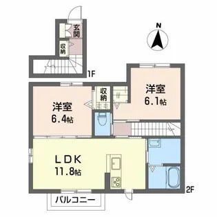 シャーメゾン フラーリッシュII【2階】の間取り