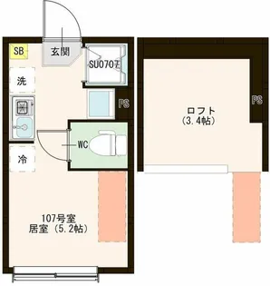 ハーモニーテラス高松I【1階】の間取り