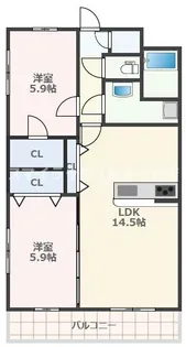 熊本県熊本市南区幸田1【マンション】の間取り
