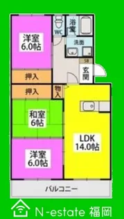 福岡県福岡市早良区荒江3【マンション】の間取り