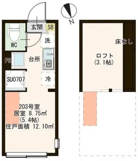 ハーモニーテラス上中里【2階】の間取り