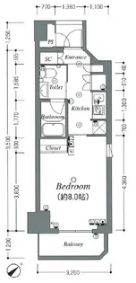 Rising place石川町【11階】の間取り