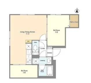 ウェルスクエアイズム下北沢WEST【1階】の間取り