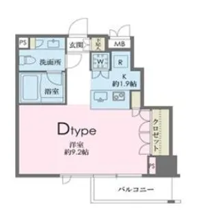 ドゥーエ南麻布【7階】の間取り