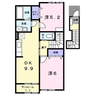 ブラン・リヴィエ-ル II【2階】の間取り