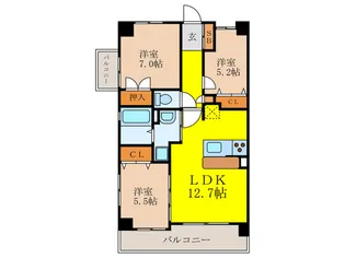 ウエルステ-ジ【2階】の間取り