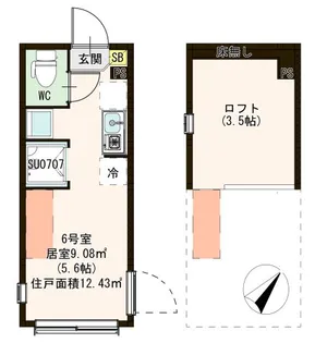 ハーモニーテラス徳丸III【1階】の間取り