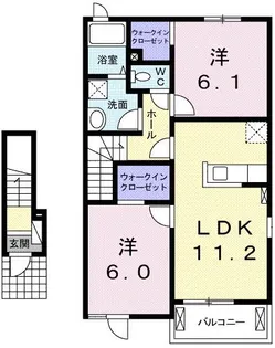 ディアコ-トII【2階】の間取り