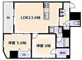 グランヴォワール昭和町【8階】の間取り