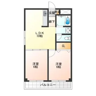 ロワーメゾン岸ノ里【6階】の間取り