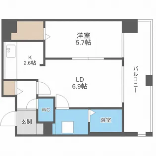 オタルベイサイドシティ8棟【8階】の間取り