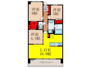 ジオ阪急池田満寿美町ソシア【5階】の間取り
