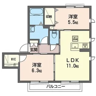 ル・ソレイユII【1階】の間取り