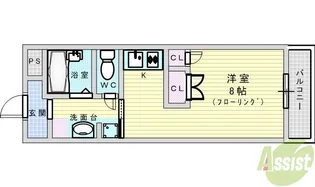 ビーバ江坂【4階】の間取り