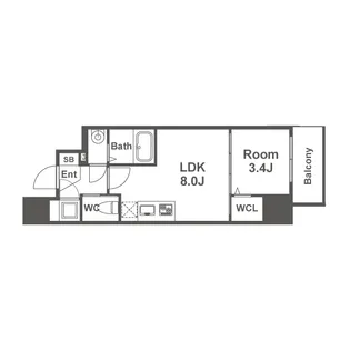 SERENiTE三宮【2階】の間取り