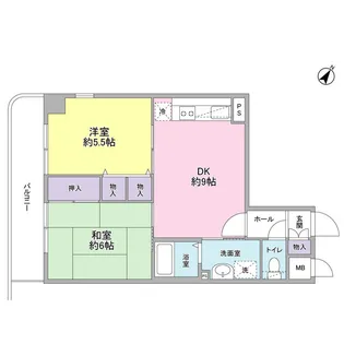 リバーサイドマツモト【6階】の間取り