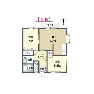 クレスト【1階】の間取り