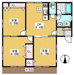 野村ハイツ【1階】の間取り