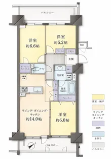 コスモ・ザ・キャナル東京イースト【2階】の間取り