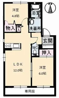 ディアス稗田【1階】の間取り