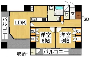 ビュートリアム平尾【9階】の間取り