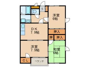 Club博多の森【2階】の間取り
