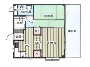 クレール甲南【1階】の間取り