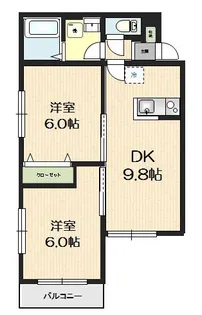アンソレイユ上祖師谷【1階】の間取り