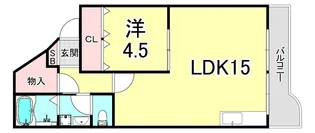 ハイツニュー多聞【5階】の間取り