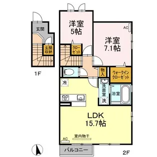 サン・フローラ II【2階】の間取り