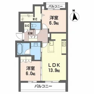 シャーメゾン西岐阜アバンセ【4階】の間取り