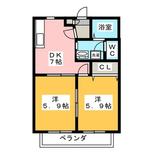 エスポアール利平治城西 弐番館【2階】の間取り