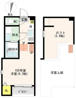ハーモニーテラス墨江II【2階】の間取り