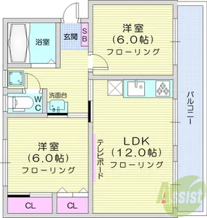 クローバーヒルマンション【2階】の間取り