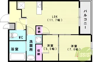 ロジェオークラ【3階】の間取り