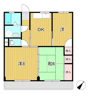 陽崇台ハイツ【2階】の間取り