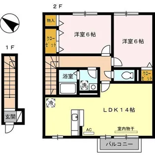 レジデンス城東【2階】の間取り