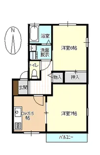 サニーヒル手川 C棟【1階】の間取り