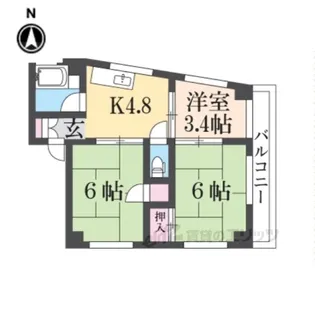 アドバンス香里【5階】の間取り